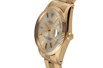 Thumbnail von Rolex Oyster Perpetual Date 34 Silver Dial 18k (0,750) Gold Automatik Herren Ref. 1503 Klassiker