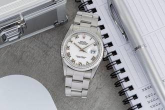 Thumbnail von Rolex Datejust 36 White Dial Oyster Stahl Automatik Herrenuhr Ref. 16220 P-Serie