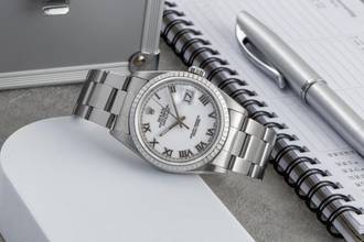Thumbnail von Rolex Datejust 36 White Dial Oyster Stahl Automatik Herrenuhr Ref. 16220 P-Serie