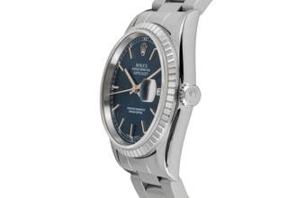 Thumbnail von Rolex Datejust 36 Blue Dial Oyster Stahl Automatik Herrenuhr Ref. 16220 T-Serie