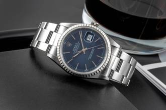 Thumbnail von Rolex Datejust 36 Blue Dial Oyster Stahl Automatik Herrenuhr Ref. 16220 T-Serie