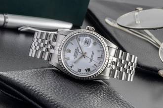 Thumbnail von Rolex Datejust 36 White Roman Dial Oyster Stahl Automatik Ref. 16220 X-Serie