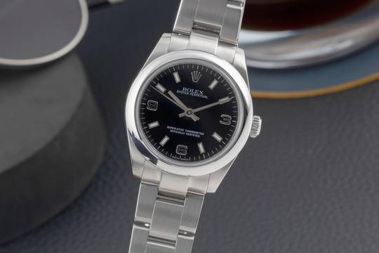 Rolex Oyster Perpetual 31 Black Dial Edelstahl Automatik Damenuhr Ref. 177200