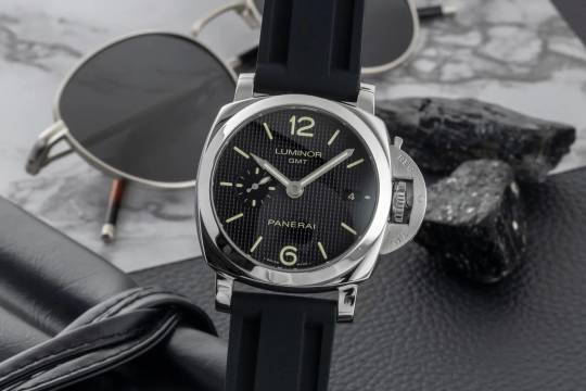 Panerai Luminor 1950 GMT Automatik Stahl Herrenuhr PAM00535 Box & Papiere 2015