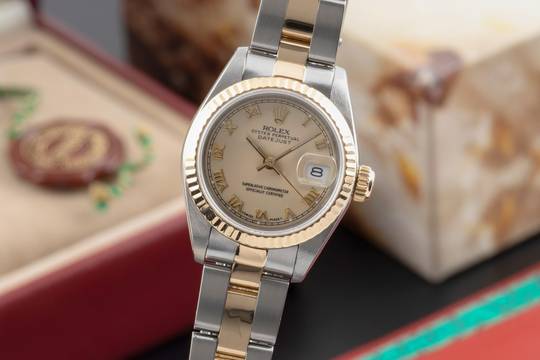 Rolex Lady-Datejust Roman Dial Stahl / Gold Automatik Damen Ref. 69173 B&P 1989