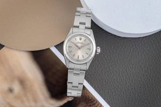 Thumbnail von Rolex Cellini Oyster Perpetual Silver Dial Edelstahl Automatik Damenuhr Ref. 6623