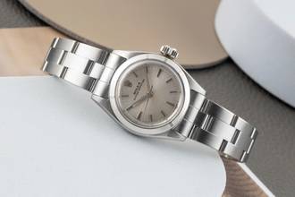 Thumbnail von Rolex Cellini Oyster Perpetual Silver Dial Edelstahl Automatik Damenuhr Ref. 6623