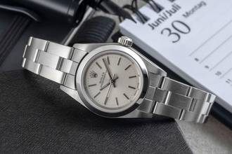 Thumbnail von Rolex Oyster Perpetual Silver Dial Stahl Automatik Damenuhr Ref. 76080 Y-Serie