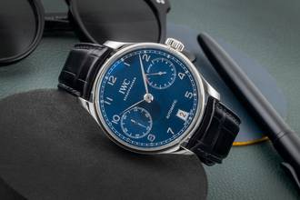 Thumbnail von IWC Portuguese Portugieser Automatik Edelstahl Datum Herrenuhr Ref. IW500710 Papiere 2019