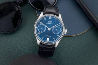 Thumbnail von IWC Portuguese Portugieser Automatik Edelstahl Datum Herrenuhr Ref. IW500710 Papiere 2019