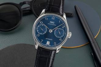  IWC Portuguese Portugieser Automatik Edelstahl Datum Herrenuhr Ref. IW500710 Papiere 2019 