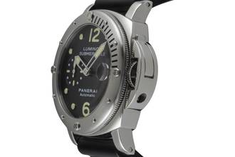 Thumbnail von Panerai Luminor Submersible Automatik Datum Stahl Herrenuhr Ref. PAM00024 B&P