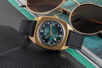 Thumbnail von Glashütte Original Spezimatic Special Green Dial vergoldet Automatik Herrenuhr Vintage