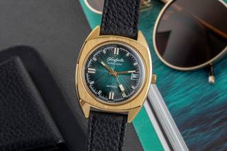 Thumbnail von Glashütte Original Spezimatic Special Green Dial vergoldet Automatik Herrenuhr Vintage