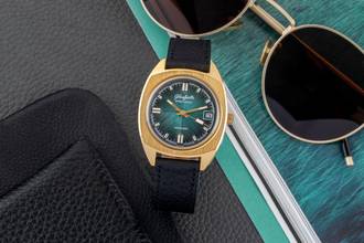 Thumbnail von Glashütte Original Spezimatic Special Green Dial vergoldet Automatik Herrenuhr Vintage