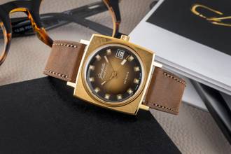 Thumbnail von Glashütte Original Spezimatic Brown Dial vergoldet Automatik Herrenuhr Vintage Klassiker