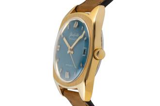 Thumbnail von Glashütte Original Spezimatic Blue Dial vergoldet Automatik Herrenuhr Vintage Klassiker
