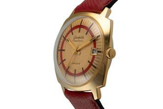 Thumbnail von Glashütte Original Spezimatic Red Circle Dial vergoldet Automatik Herrenuhr Vintage