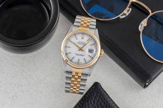 Thumbnail von Rolex Datejust 36 White Dial Stahl / Gold Automatik Herrenuhr Ref. 16233 U-Serie