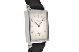 Thumbnail von NOMOS Tetra Glashütte Tetra 27,5 Edelstahl Handaufzug Herrenuhr Ref. 401 Papiere 1996