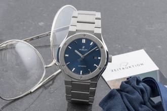 Thumbnail von Hublot Classic Fusion 42 Blue Titan Automatik Ref. 548.NX.7170.NX B&P 2019
