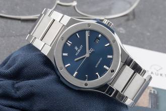 Thumbnail von Hublot Classic Fusion 42 Blue Titan Automatik Ref. 548.NX.7170.NX B&P 2019