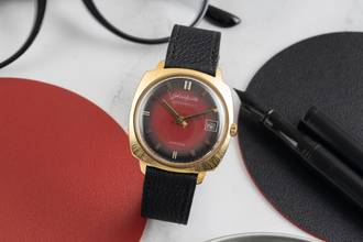 Thumbnail von Glashütte Original Spezimatic Red Dial vergoldet Automatik Herrenuhr Vintage Klassiker