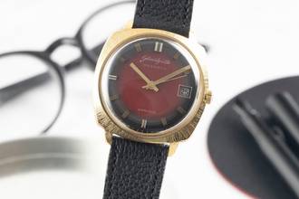 Thumbnail von Glashütte Original Spezimatic Red Dial vergoldet Automatik Herrenuhr Vintage Klassiker