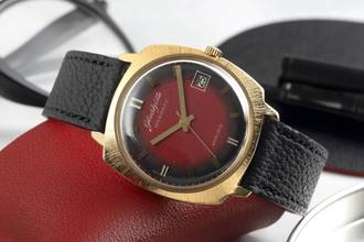 Thumbnail von Glashütte Original Spezimatic Red Dial vergoldet Automatik Herrenuhr Vintage Klassiker