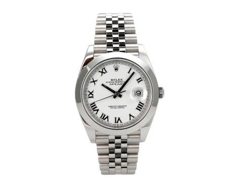 Rolex Datejust 41 Ref. 126300 Oystersteel Weiß Römisch Jubile-Band