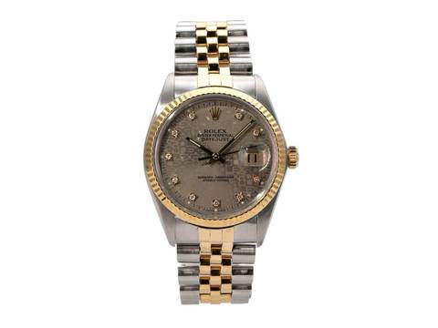 Rolex Datejust 36 Edelstahl/Gelbgold 16013 Stahl Jubilé Diamant