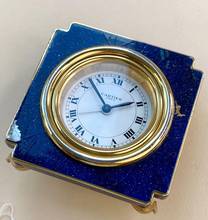 Thumbnail von Cartier Table Clock Vintage Table Clock Reisewecker Tischuhr Alarm Blue Lapis