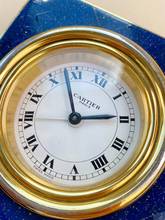 Thumbnail von Cartier Table Clock Vintage Table Clock Reisewecker Tischuhr Alarm Blue Lapis