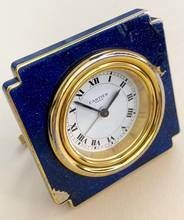 Thumbnail von Cartier Table Clock Vintage Table Clock Reisewecker Tischuhr Alarm Blue Lapis