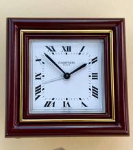 Thumbnail von Cartier Table Clock Vintage Table Clock Reisewecker Tischuhr Alarm Bordeaux Red