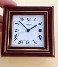 Thumbnail von Cartier Table Clock Vintage Table Clock Reisewecker Tischuhr Alarm Bordeaux Red
