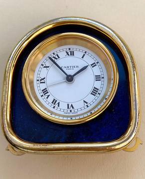  Cartier Table Clock Vintage Table Clock Reisewecker Tischuhr Alarm Blue Lapis 