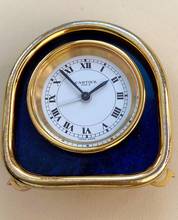 Thumbnail von Cartier Table Clock Vintage Table Clock Reisewecker Tischuhr Alarm Blue Lapis