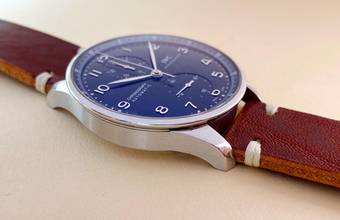 Thumbnail von IWC Portuguese Serviced Portugieser Chronograph Black Dial Box Papers Full Set 371447 371447