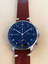 Thumbnail von IWC Portuguese Serviced Portugieser Chronograph Black Dial Box Papers Full Set 371447 371447