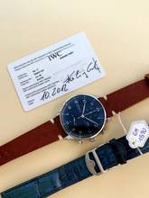 Thumbnail von IWC Portuguese Serviced Portugieser Chronograph Black Dial Box Papers Full Set 371447 371447