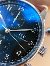 Thumbnail von IWC Portuguese Serviced Portugieser Chronograph Black Dial Box Papers Full Set 371447 371447