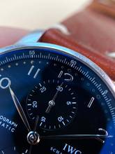 Thumbnail von IWC Portuguese Serviced Portugieser Chronograph Black Dial Box Papers Full Set 371447 371447