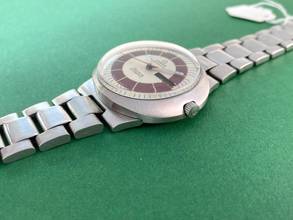 Thumbnail von Omega Genève Serviced Geneve Dynamic Rare Burgundy Dial Vintage Automatic Automatik