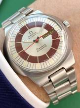 Thumbnail von Omega Genève Serviced Geneve Dynamic Rare Burgundy Dial Vintage Automatic Automatik