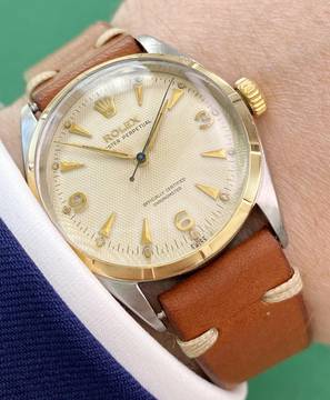  Rolex Oyster Perpetual Serviced Oyster Perpetual Rare Honeycomb Dial 34mm Vintage 6284 6284 