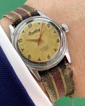  Breitling Cadette 29mm Military with Lots Of Papers 