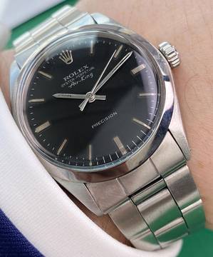  Rolex Air King Serviced Air King 34mm Vintage Unrestored Black GILT Dial Ref 5500 5500 