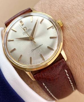  Omega Seamaster Vintage Automatic Automatik Rose Gold Plated 165001 165001 