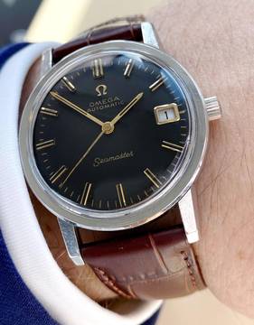  Omega Seamaster Vintage Automatic Automatik Date Black Restored Dial 166003 166003 